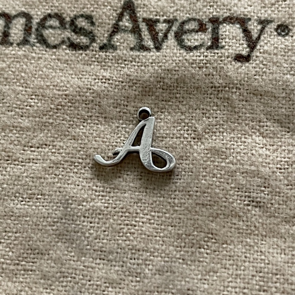 James Avery Silver Script Initial A Charm